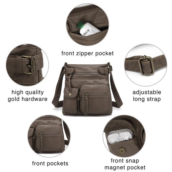 Crossbody Bags Purses And Handbags Multi Pocket Shoulder Bag Faux c: - Picture 5 of 7